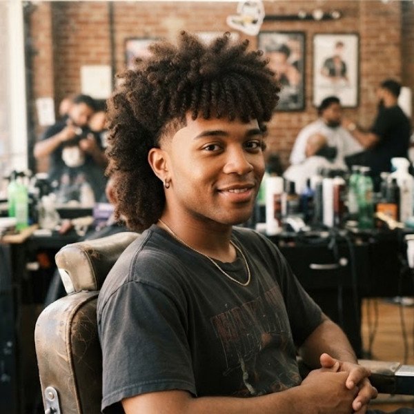 Afro Layered Mullet