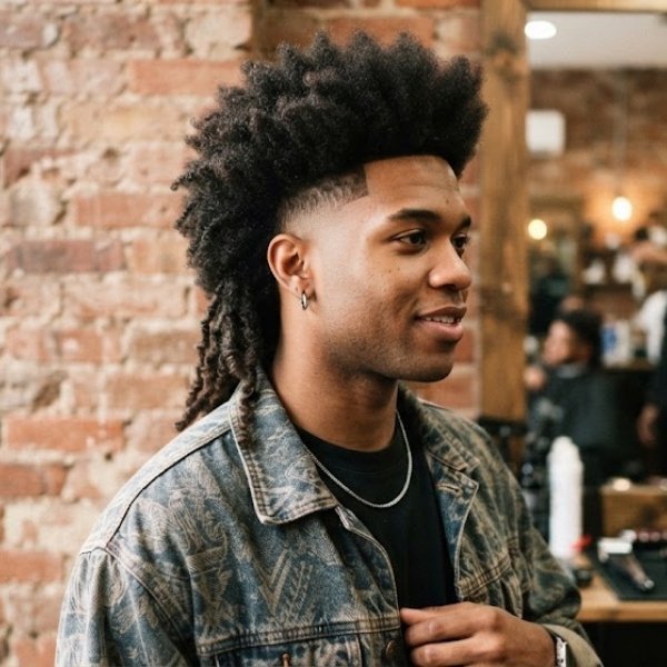 Afro V-Back Mullet