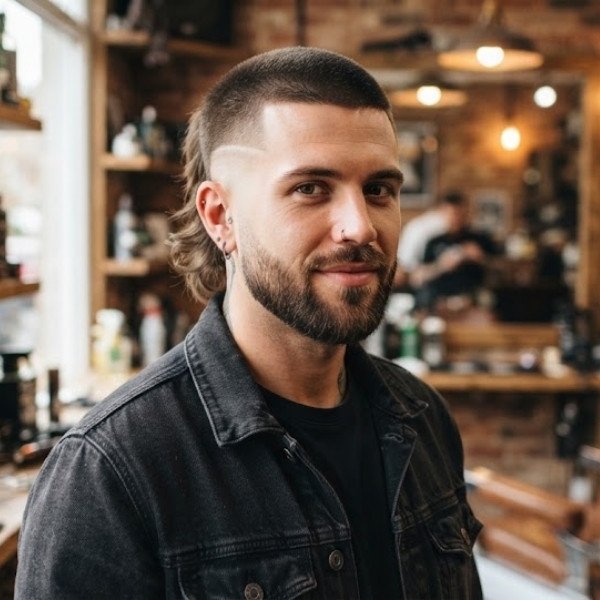 Buzz Cut Burst Fade Mullet