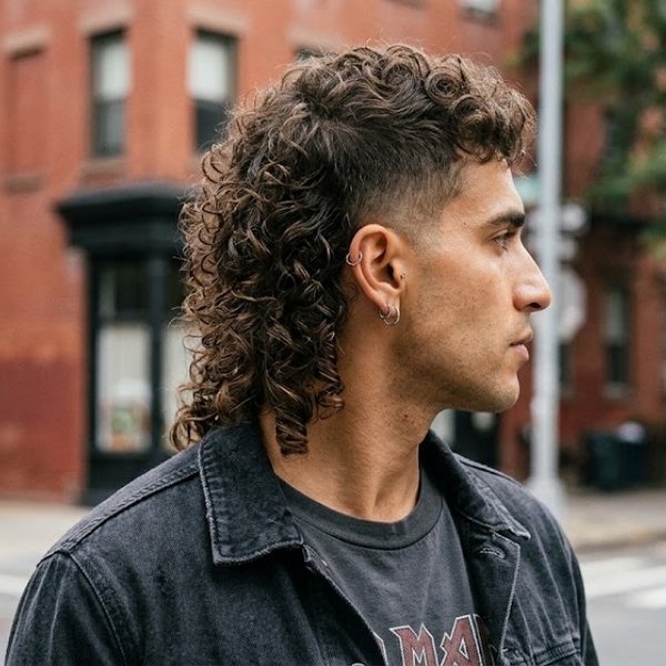 Curly V-Back Mullet