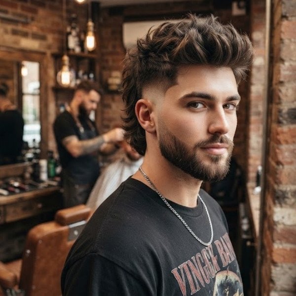 High Burst Fade Mullet
