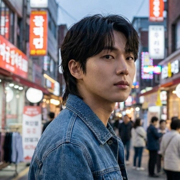 Korean Middle-Part Mullet