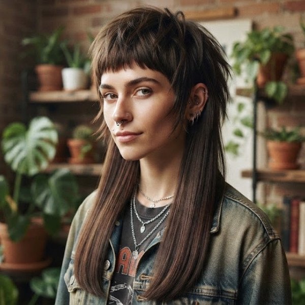 Long Straight Mullet
