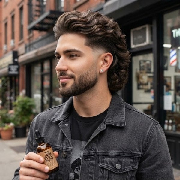 Low Burst Fade Mullet