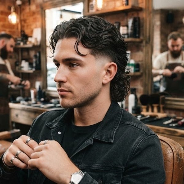 Middle Part Mullet