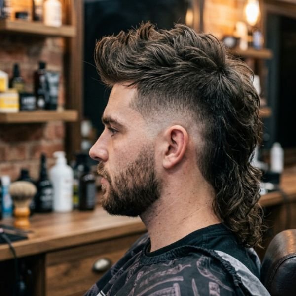 Mohawk Drop Fade Mullet