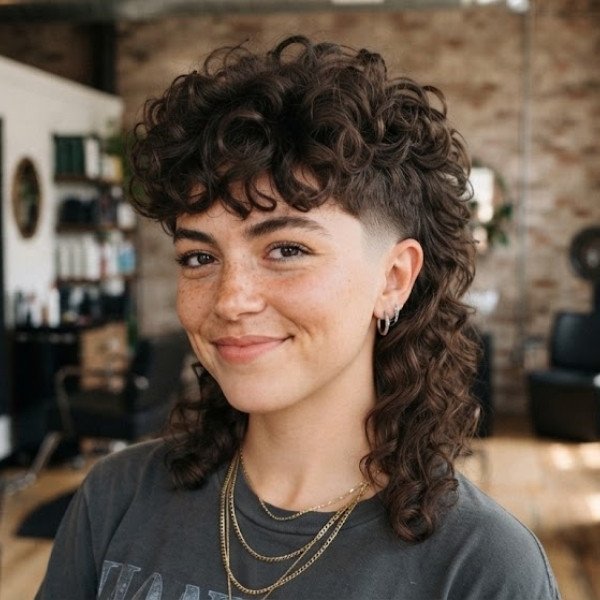 Permed Taper Mullet