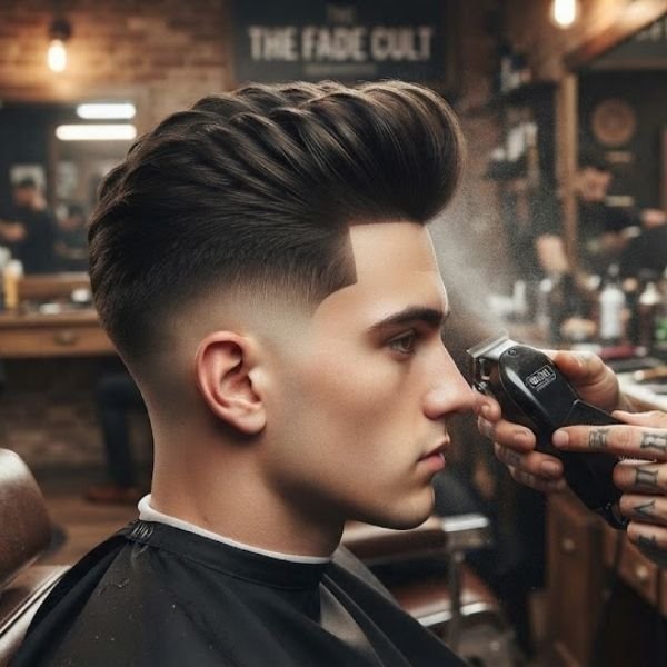 Pompadour Burst Fade Taper