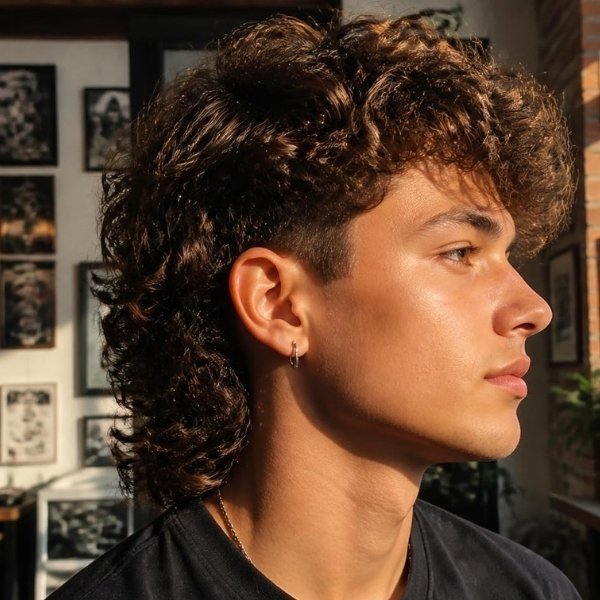 Short Curly Mullet