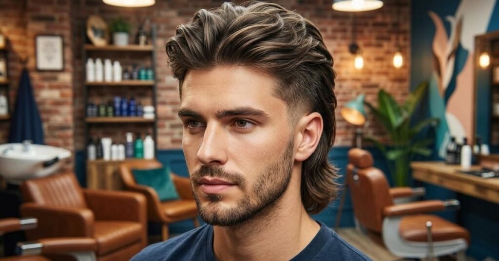 middle part mullet